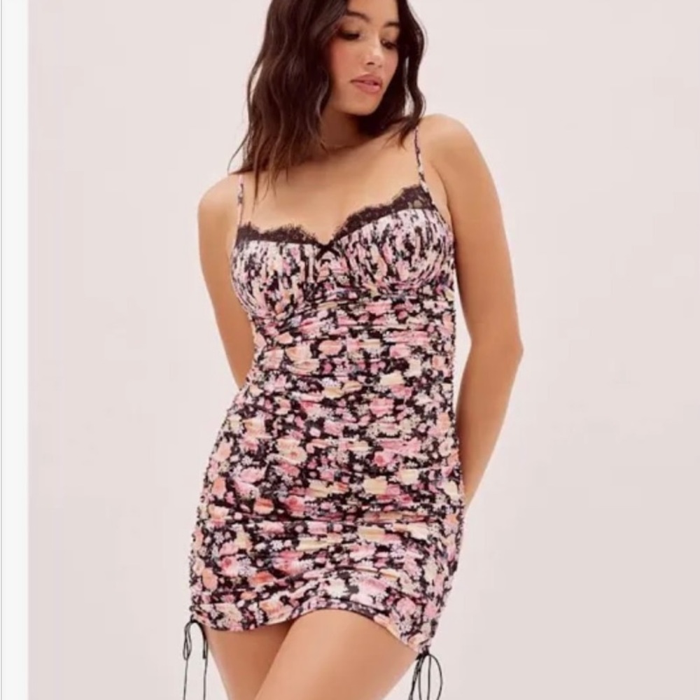 NWT For Love & Lemons Floral Print midi dress Sz~ S